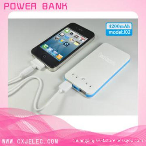 Portable mobile phone charger with dual USB output, easy take